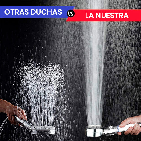 Cabezal de Ducha Turbo HydroJet | Alta Presión + Filtro Purificador | Spa en Casa