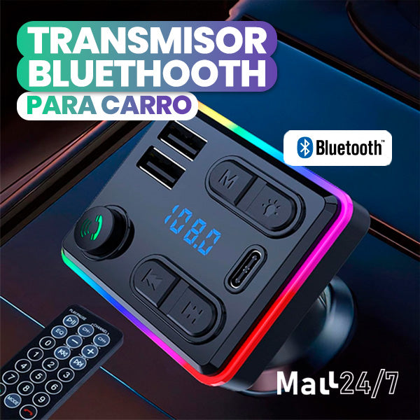 Cargador Bluetooth para Auto con Manos Libres y Carga Rápida USB