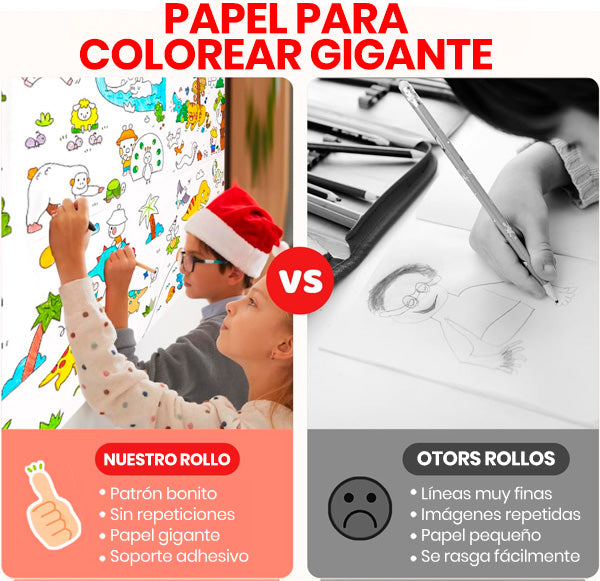 Rollo de Dibujo para Niños | Papel para Pintar, Colorear y Crear Sin Límites + REGALO