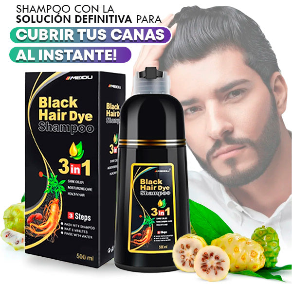 Cubre Canas 👩🦳👩🦱 en casa Shampoo Black Hair - Envío GRATIS