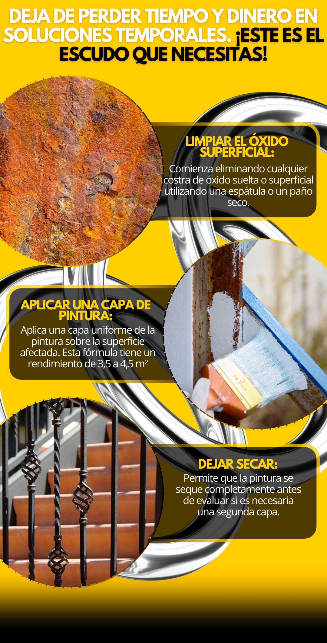 Pintura Antióxido Metálica | Elimina Óxido al Instante y Protege por Años