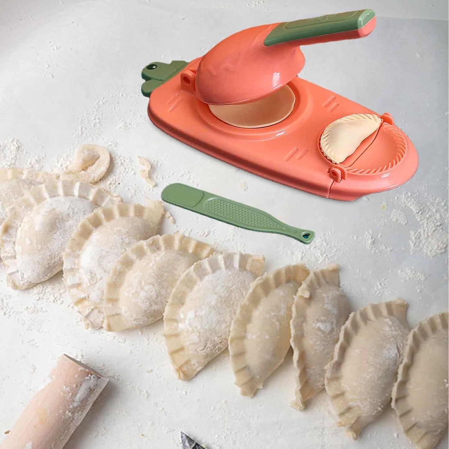 Máquina 2 en 1 para Empanadas, Raviolis y Dumplings | Sella y Cierra Perfecto en Segundos