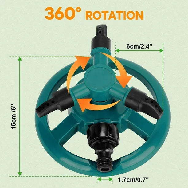 Aspersor Automático de Césped 360° – Rociador de Agua para Jardín