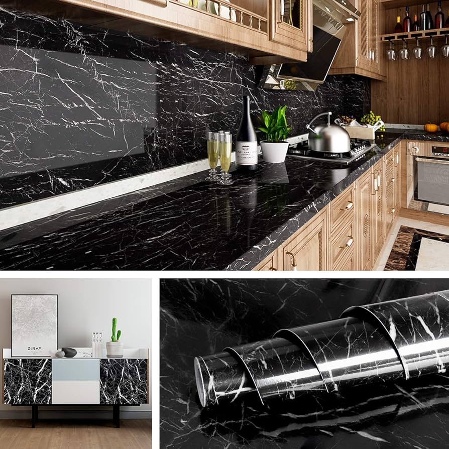 Película Mármol Autoadhesiva Impermeable – Papel Tapiz Renovación Cocina y Muebles