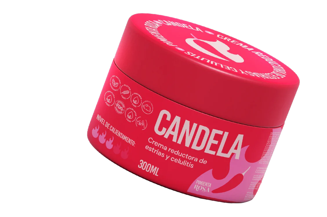 Crema Reductora de Estrías y Celulitis CANDELA 300ml – Efecto calor, reafirma y alisa la piel