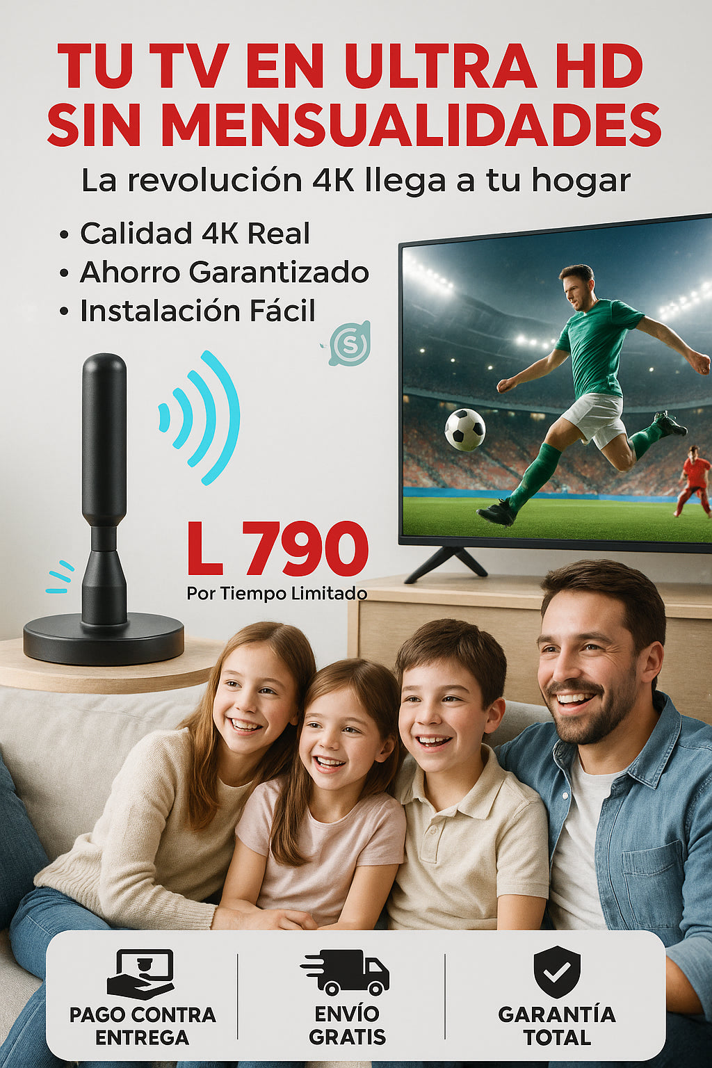 Antena TDT Digital 4K | Señal HD Gratis Sin Pagos Mensuales