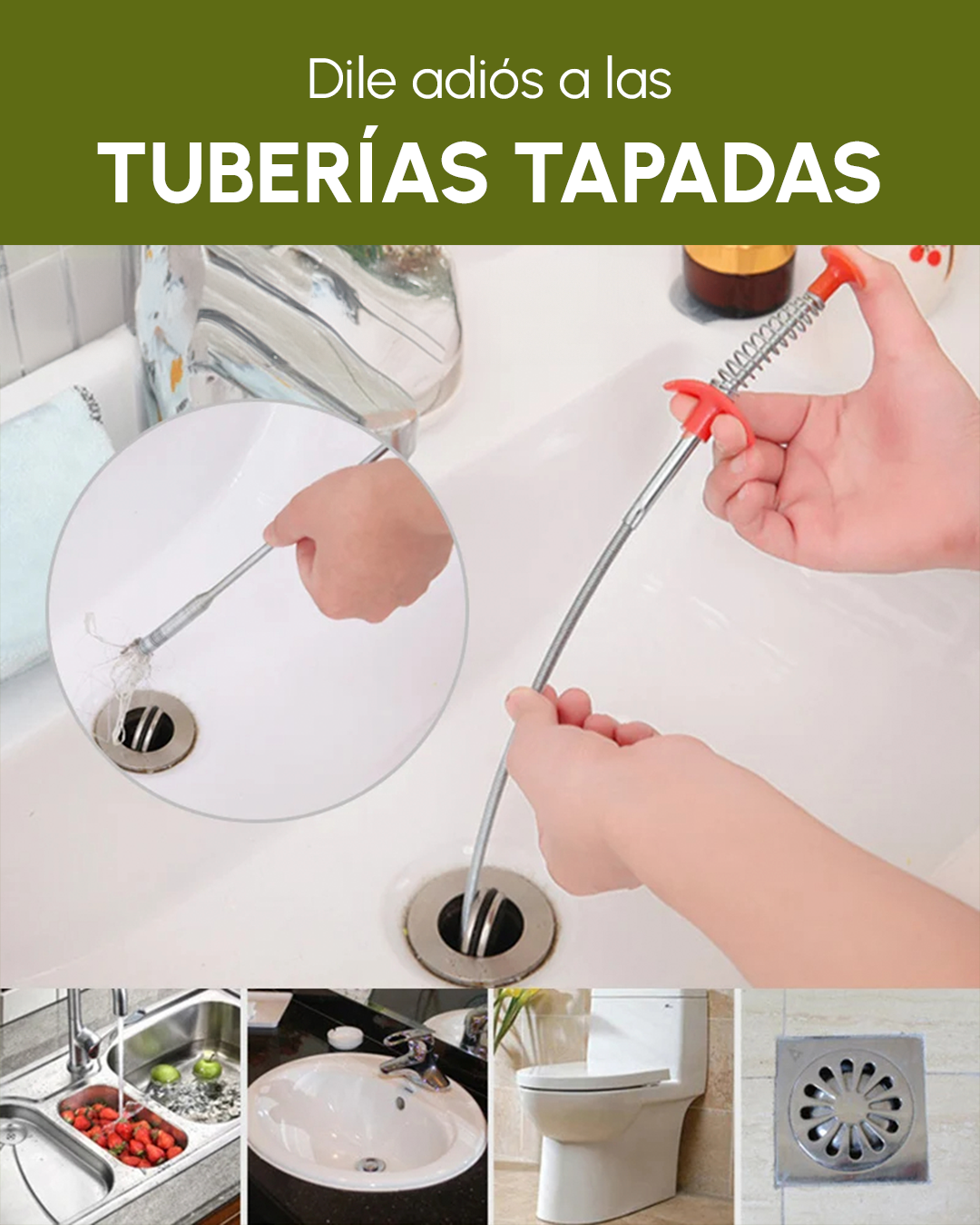 Destapacañerías Super Garra + envío GRATIS