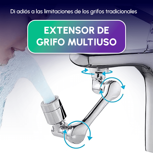 2X1 Grifo Giratorio 1080° Ahorrador de Agua