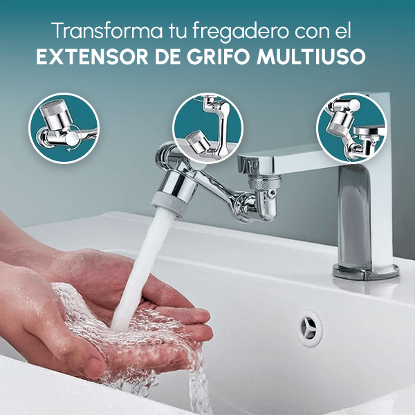 2X1 Grifo Giratorio 1080° Ahorrador de Agua