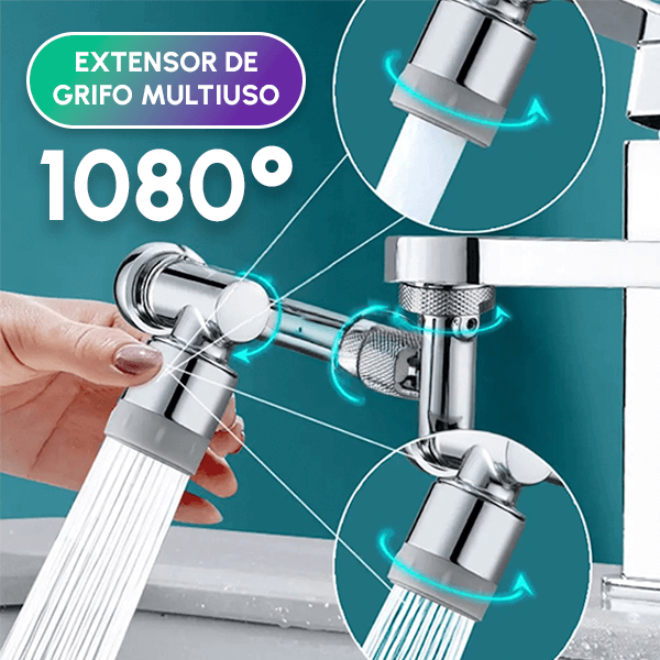 2X1 Grifo Giratorio 1080° Ahorrador de Agua