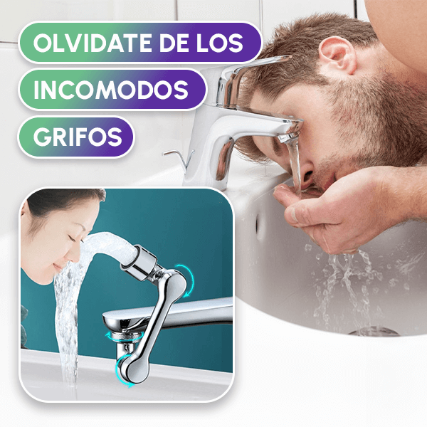 2X1 Grifo Giratorio 1080° Ahorrador de Agua