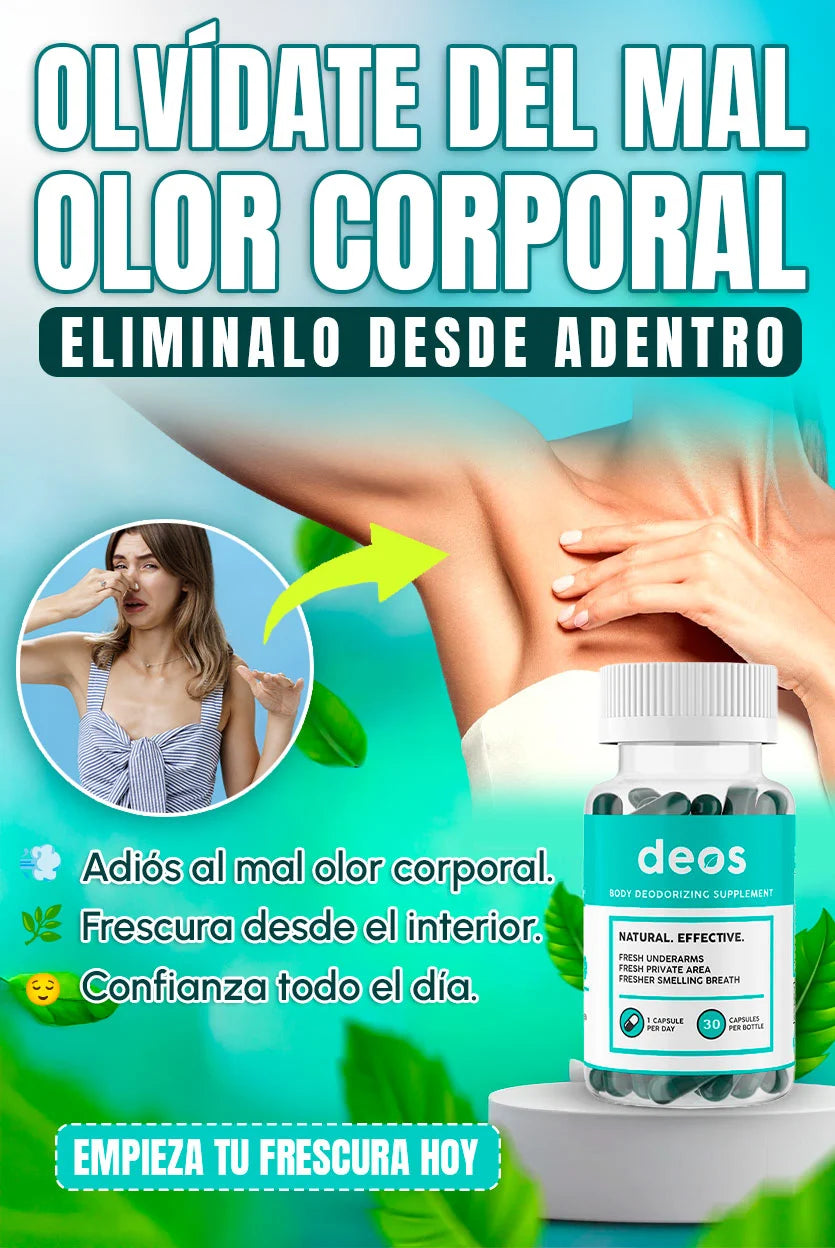 Deos | Suplemento Desodorante Interno Natural para Olor Corporal y Aliento Fresco
