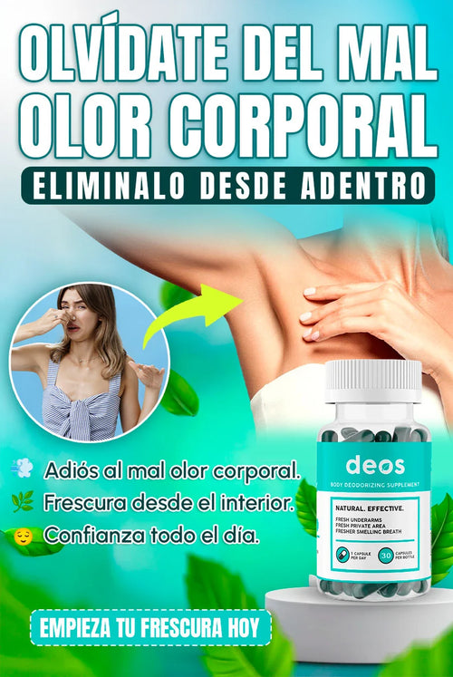 Deos | Suplemento Desodorante Interno Natural para Olor Corporal y Aliento Fresco