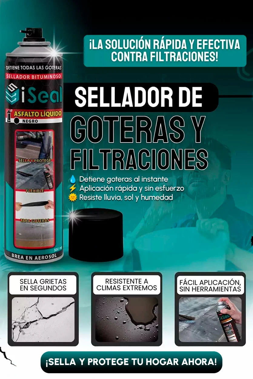 Sellador Impermeable en Aerosol para Filtraciones y Goteras | iSeal