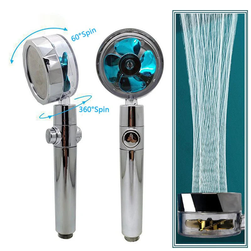 Cabezal de Ducha Turbo HydroJet | Alta Presión + Filtro Purificador | Spa en Casa