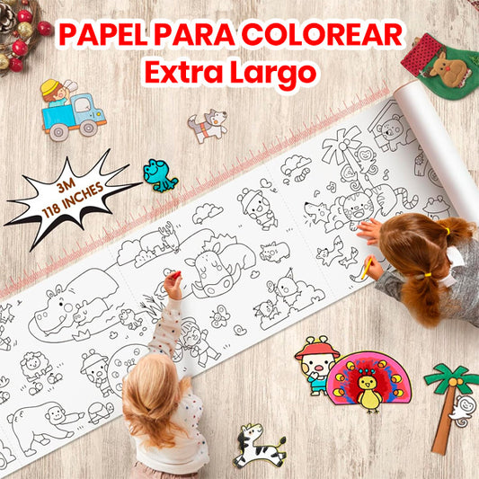 Rollo de Dibujo para Niños | Papel para Pintar, Colorear y Crear Sin Límites + REGALO