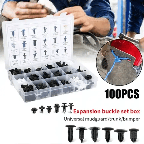Tornilos plasticos para auto | 100 Clips de Sujeción Universales para Parachoques y Molduras + REGALO
