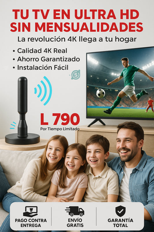 Antena TDT Digital 4K | Señal HD Gratis Sin Pagos Mensuales