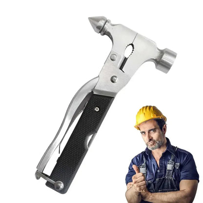 Martillo Multiherramienta 18 en 1 | Compacto, Resistente y Todo en Uno – Ideal para Casa, Auto y Camping