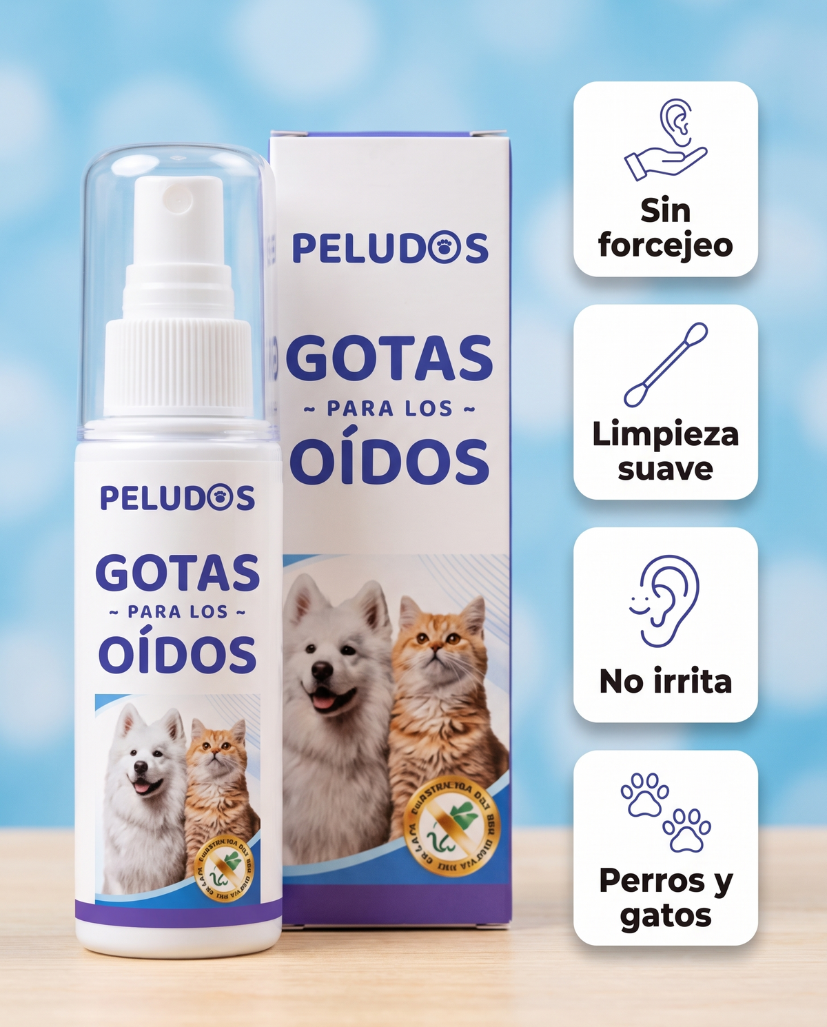 Gotas para los oídos de mascotas Peludos