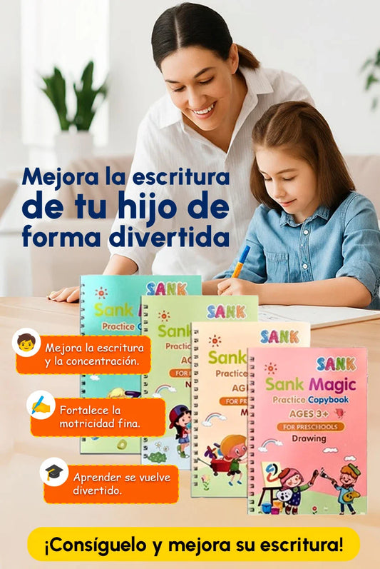 Cuadernos Mágicos de Caligrafía Sank Magic™ | Mejora la Escritura de tu Hijo Jugando
