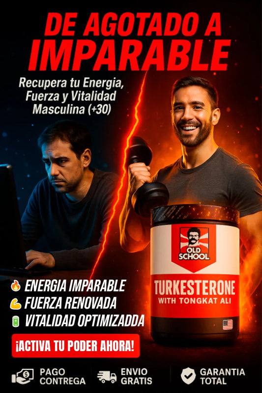Turkesterone + Tongkat Ali | Energía, Fuerza y Testosterona Natural para Hombres (+30 Años)