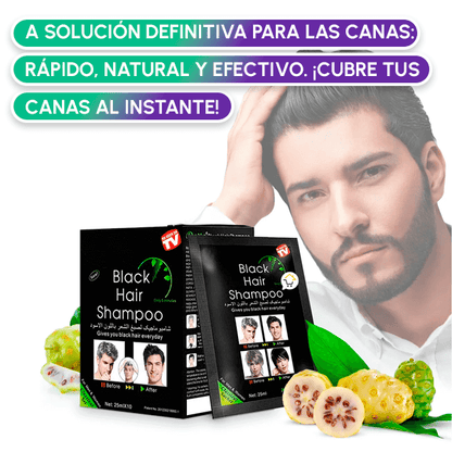 Cubre Canas 👩‍🦳👩‍🦱 en casa Shampoo Black Hair - Envío GRATIS