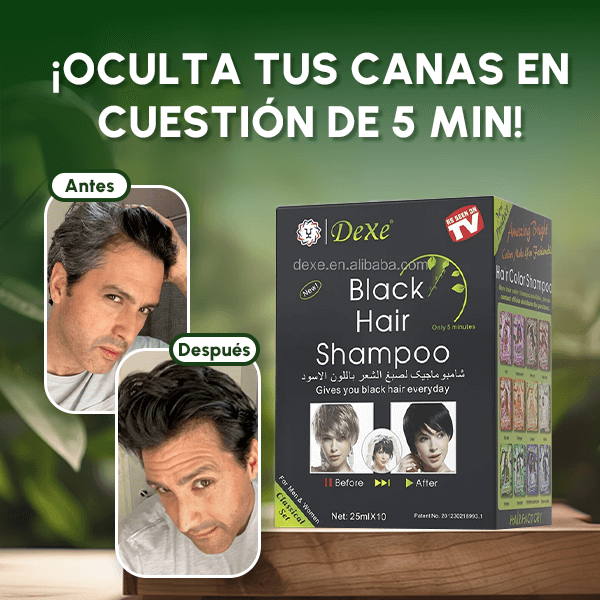 Cubre Canas 👩‍🦳👩‍🦱 en casa Shampoo Black Hair - Envío GRATIS