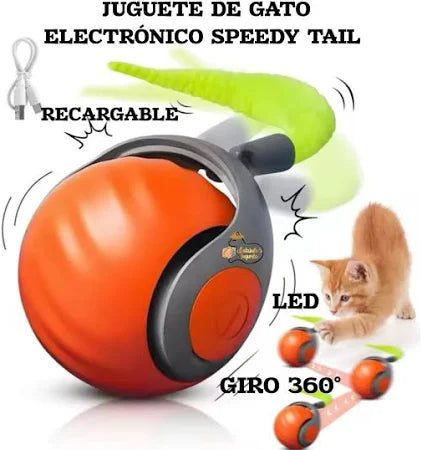Pelota Interactiva para Gatos SPEEDY TAIL™ | Recargable, Automática y Antiestrés