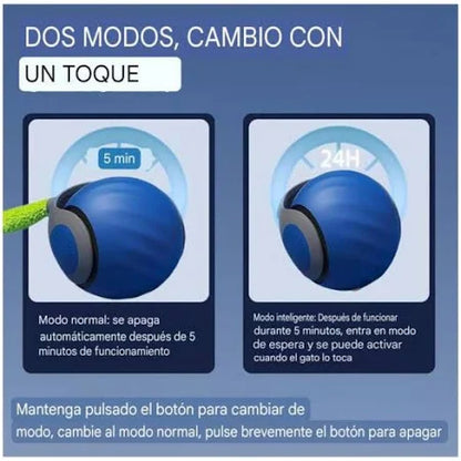Pelota Interactiva para Gatos SPEEDY TAIL™ | Recargable, Automática y Antiestrés