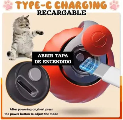 Pelota Interactiva para Gatos SPEEDY TAIL™ | Recargable, Automática y Antiestrés